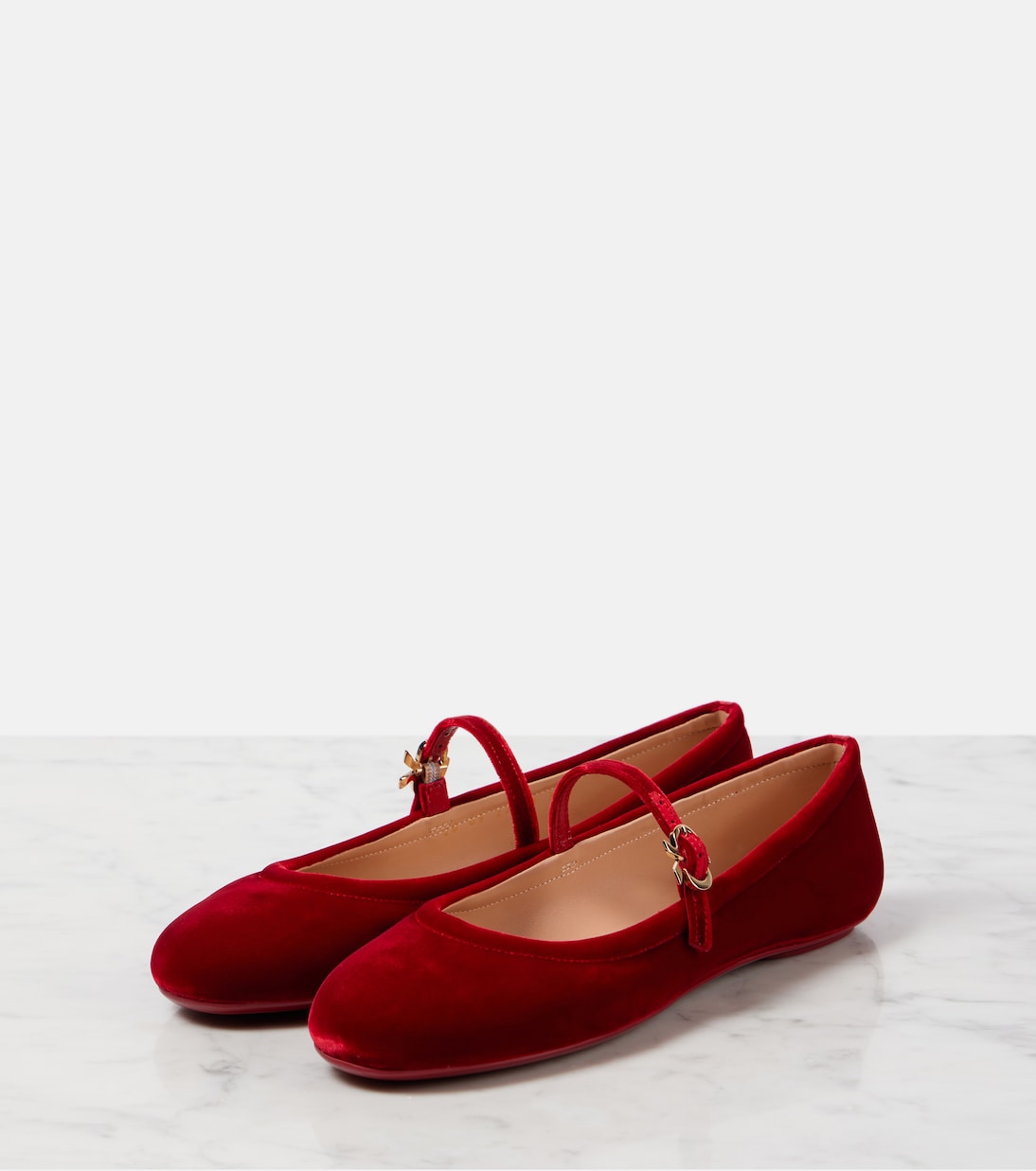 Mary-Jane-Ballerinas Carla aus Samt | Gianvito Rossi