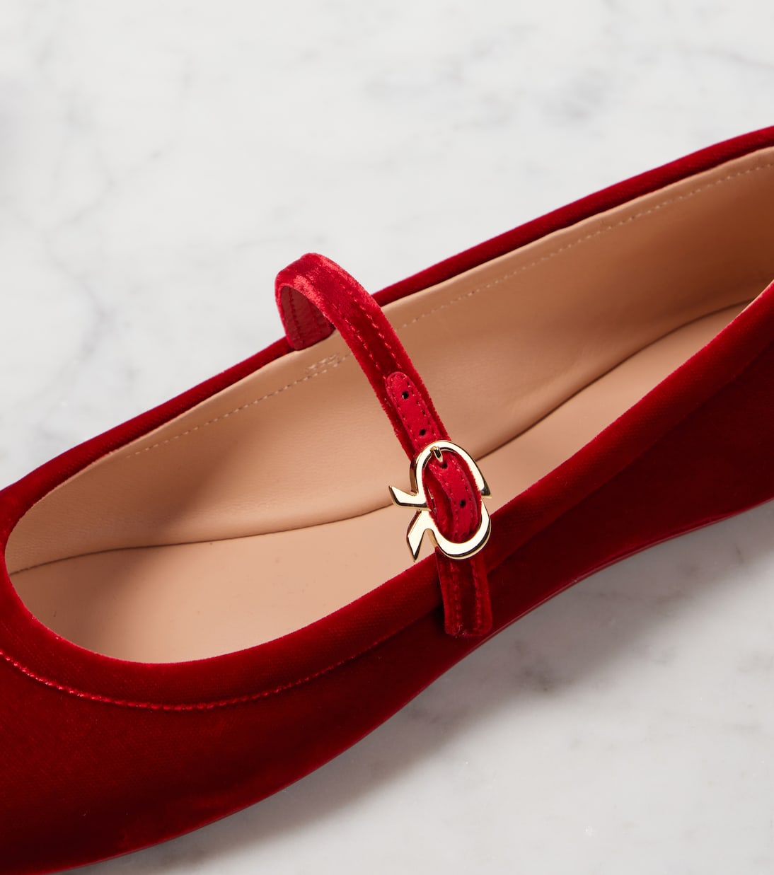 Mary-Jane-Ballerinas Carla aus Samt | Gianvito Rossi