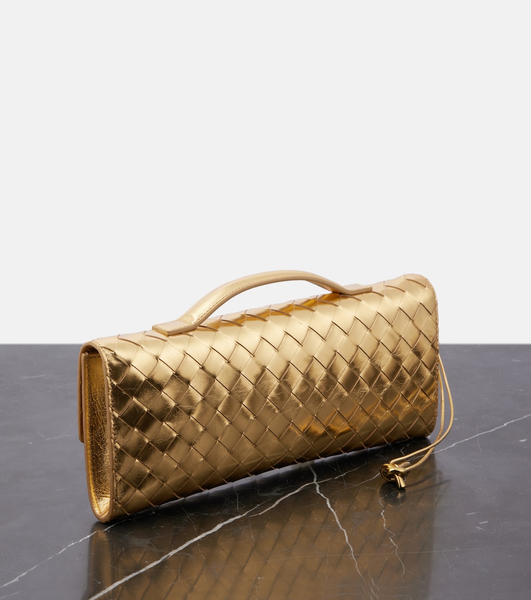 Clutch Andiamo aus Metallic-Leder | Bottega Veneta