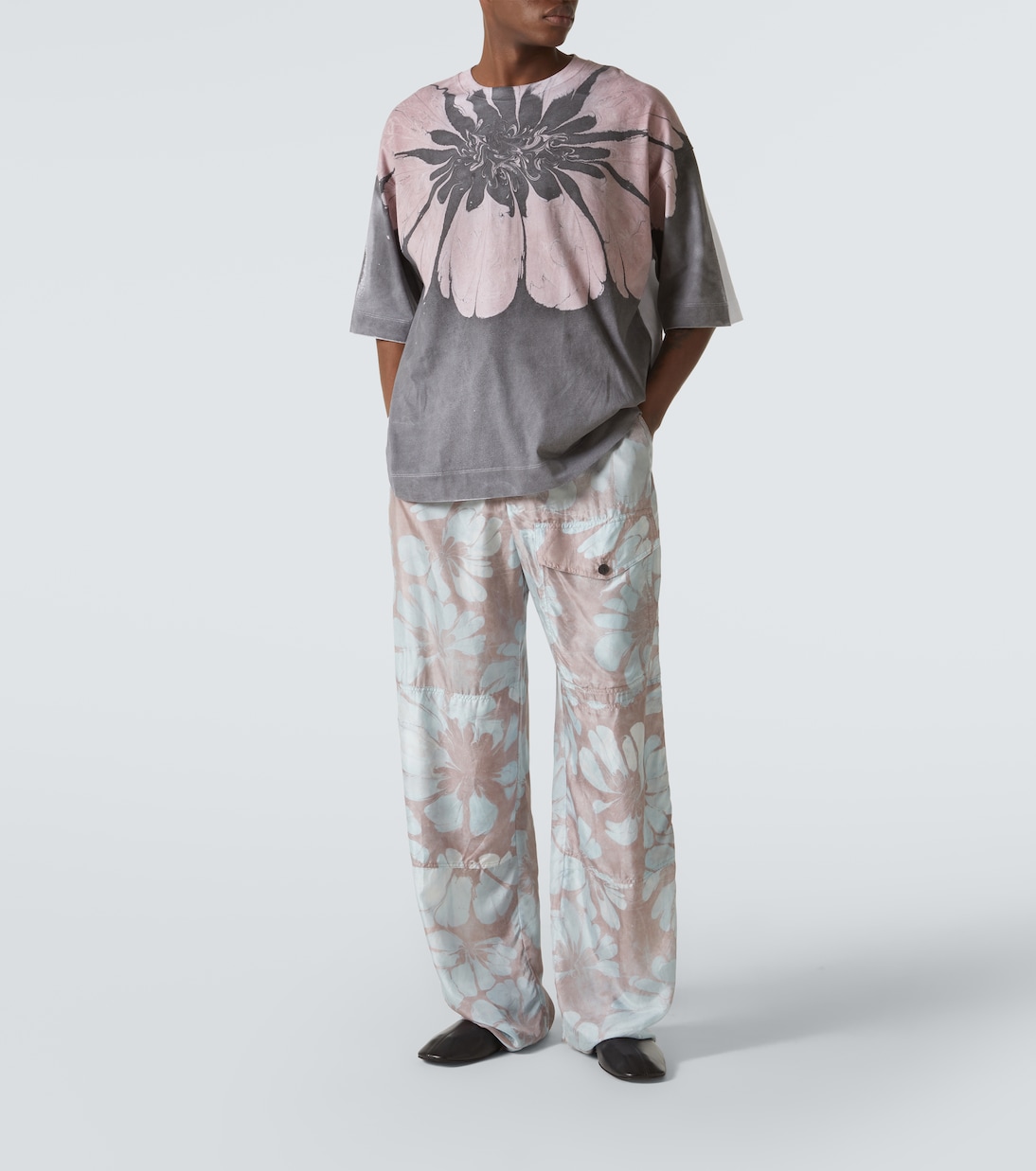 Floral silk wide-leg pants | Dries Van Noten