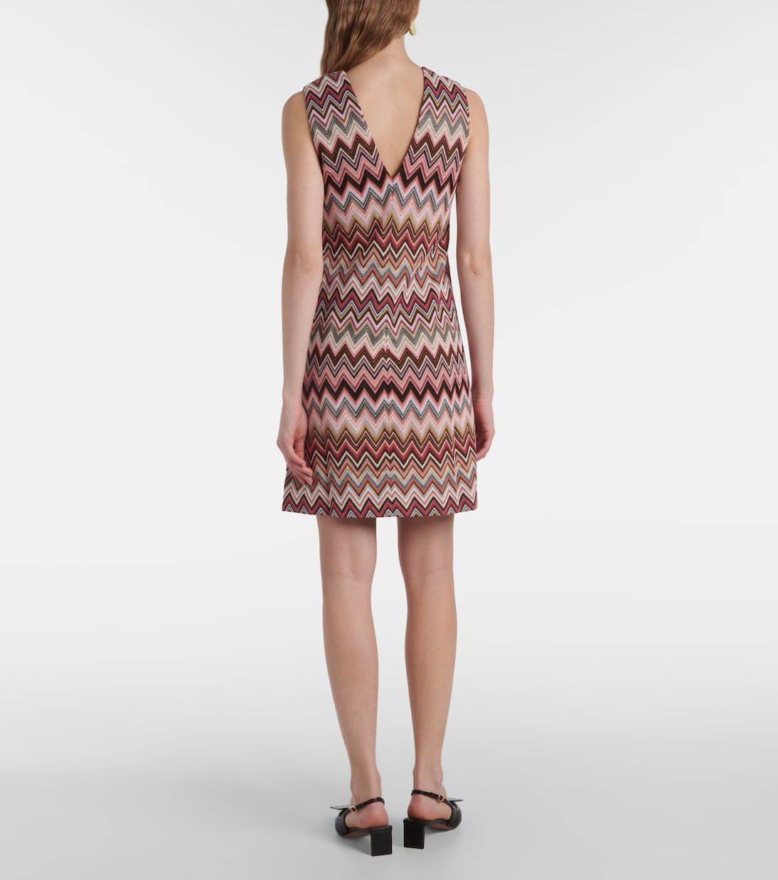 Vestido corto de lamé en zigzag | Missoni