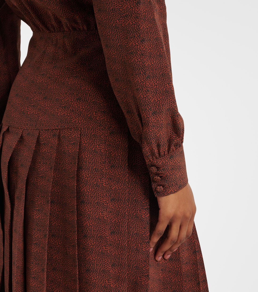 Abito midi in seta con stampa leopardata | Alessandra Rich