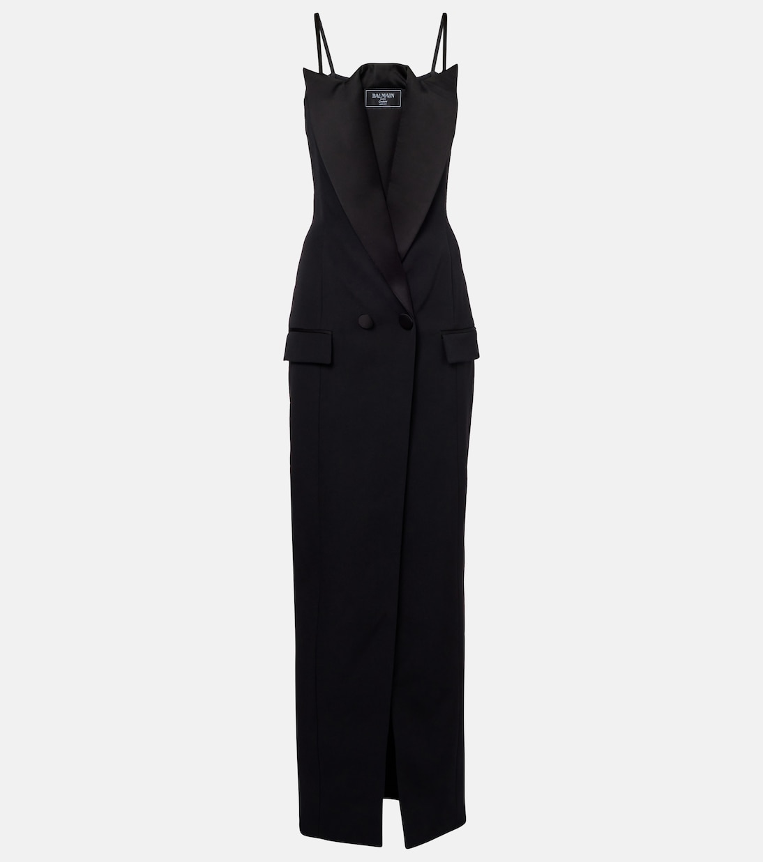 Wool grain de poudre gown | Balmain
