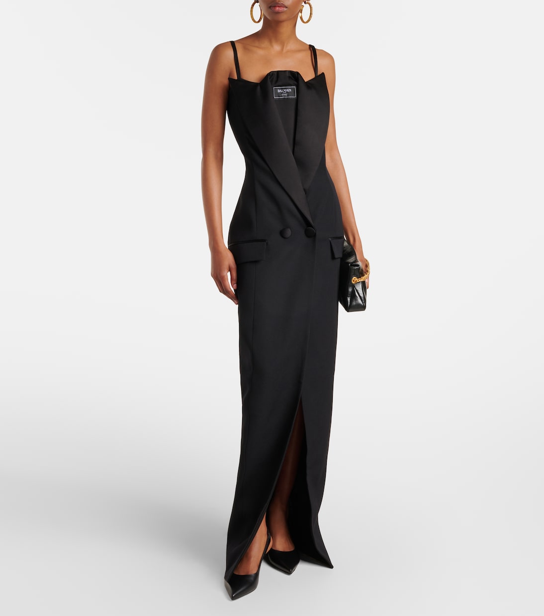 Wool grain de poudre gown | Balmain