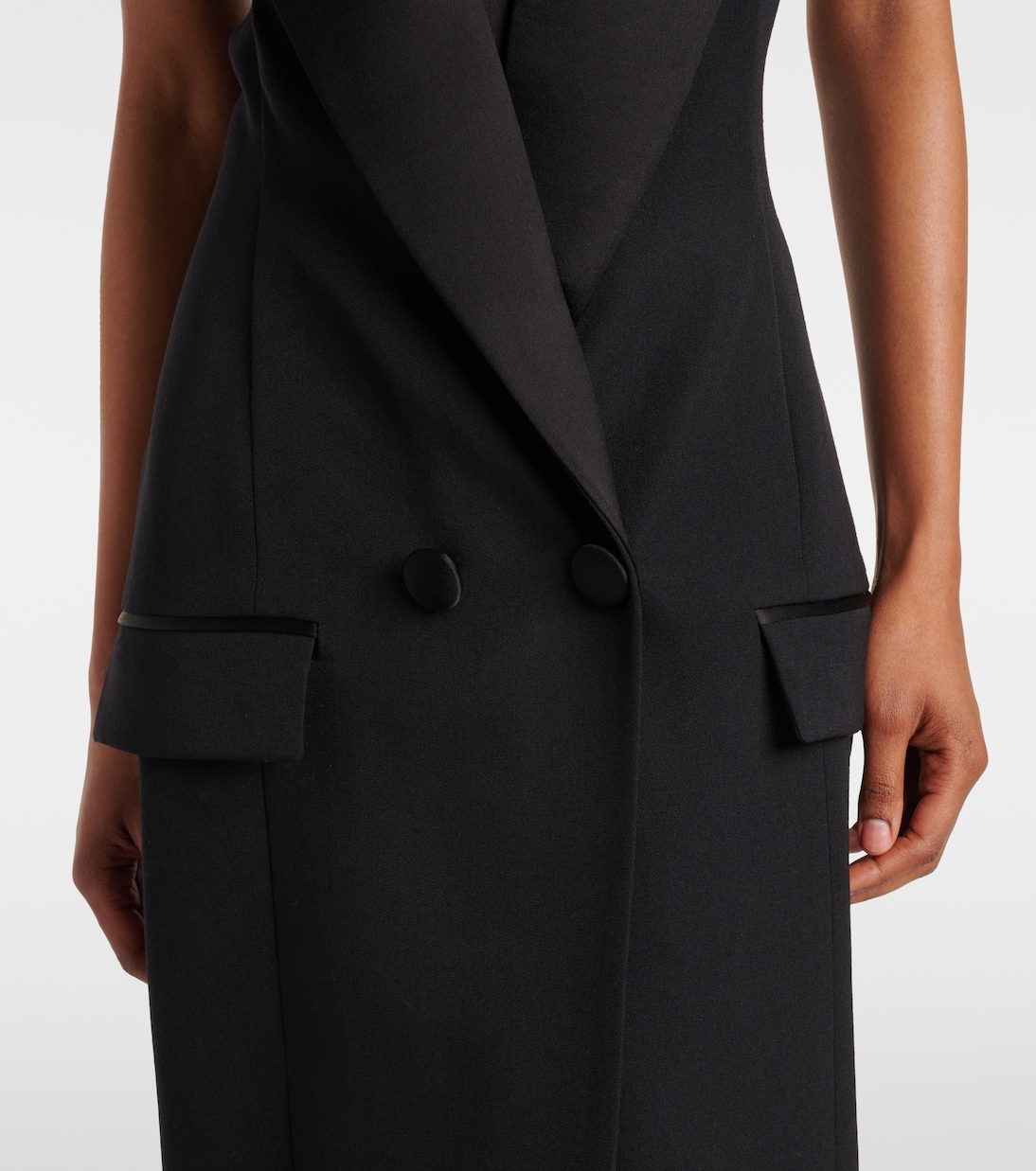 Wool grain de poudre gown | Balmain