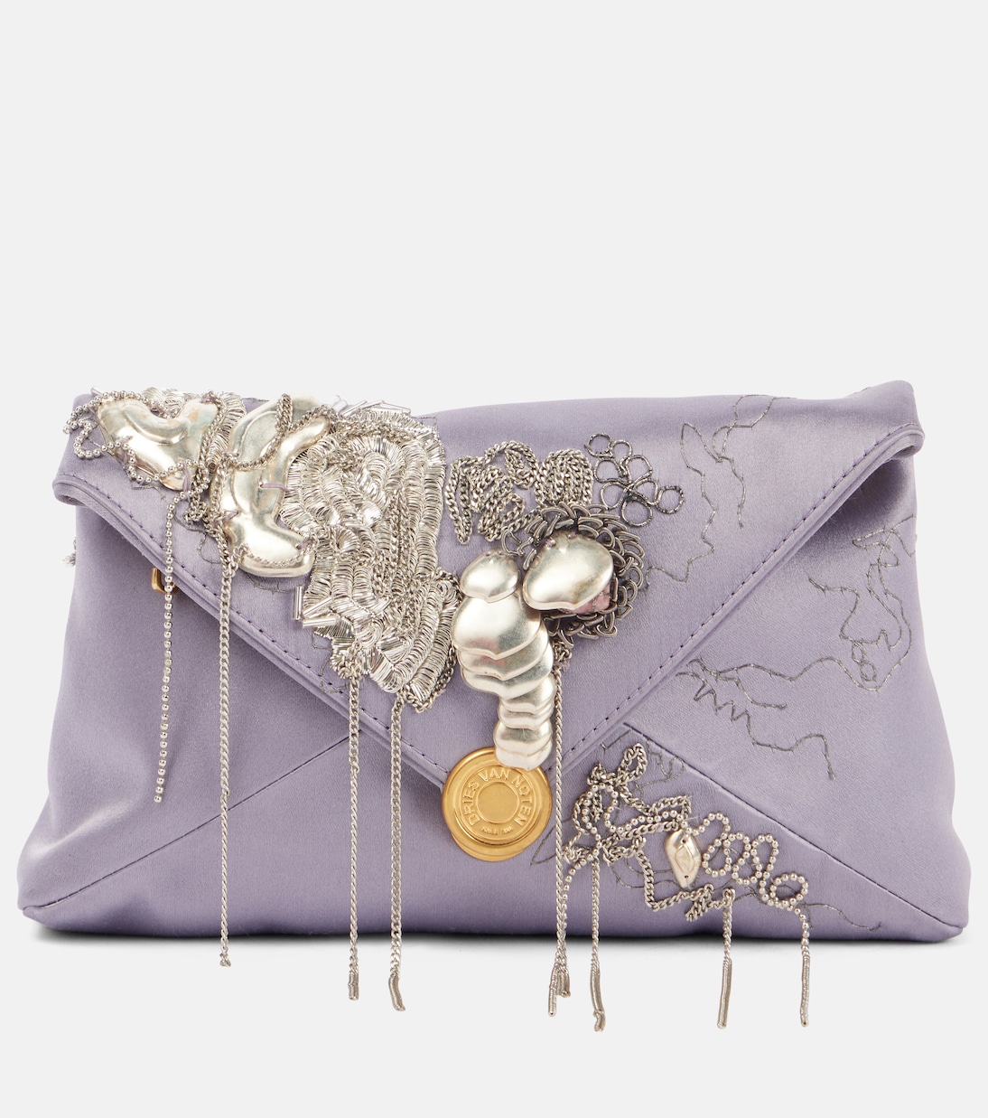 Pochette en satin à ornements | Dries Van Noten