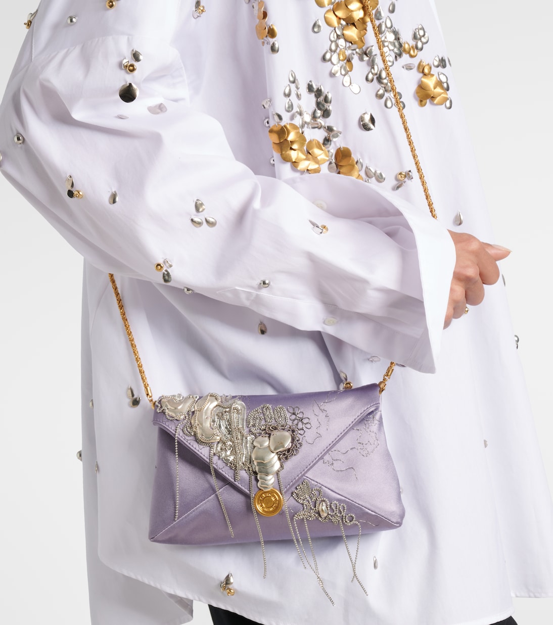Pochette en satin à ornements | Dries Van Noten
