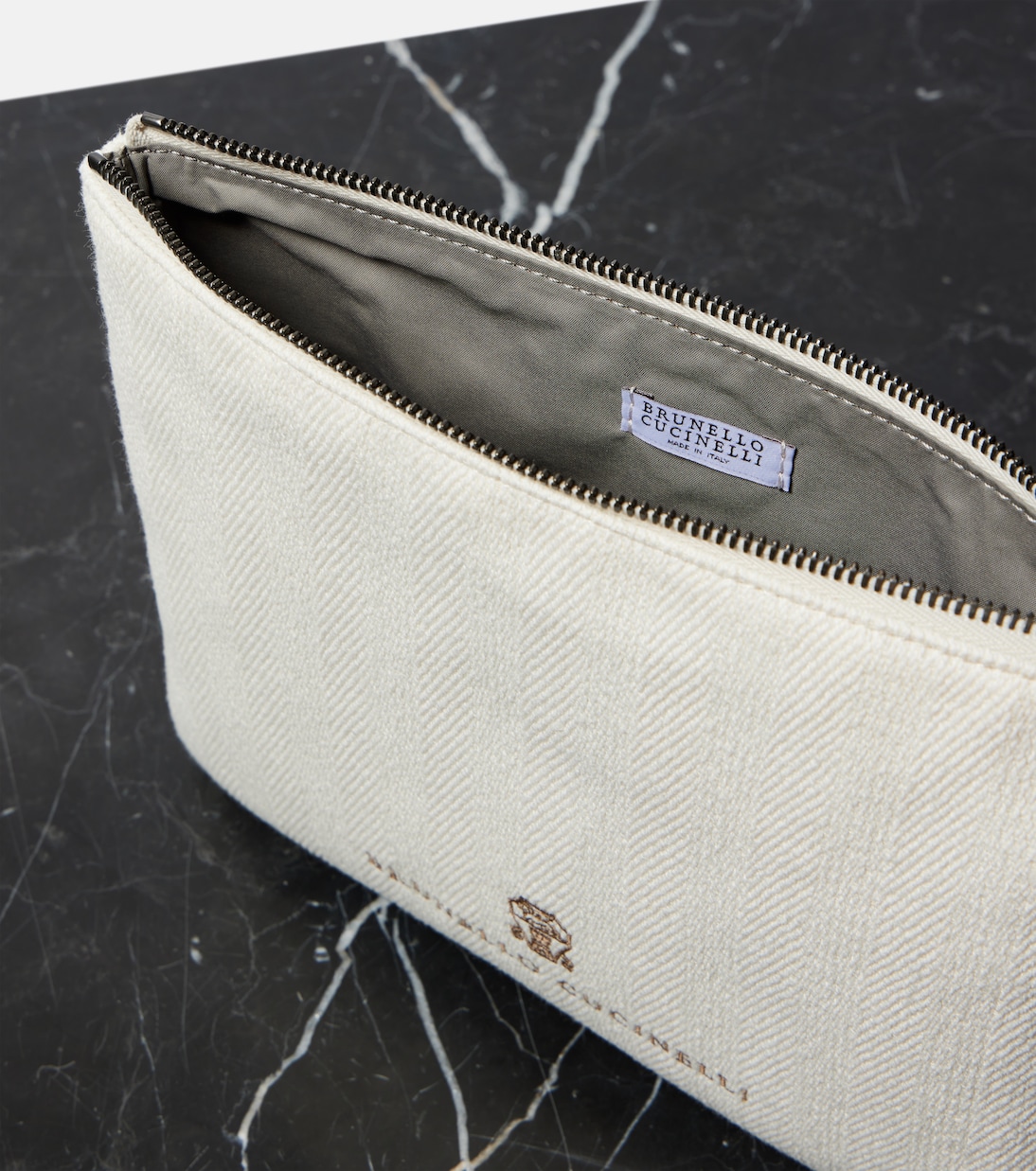 Clutch Leisure Small in canvas | Brunello Cucinelli