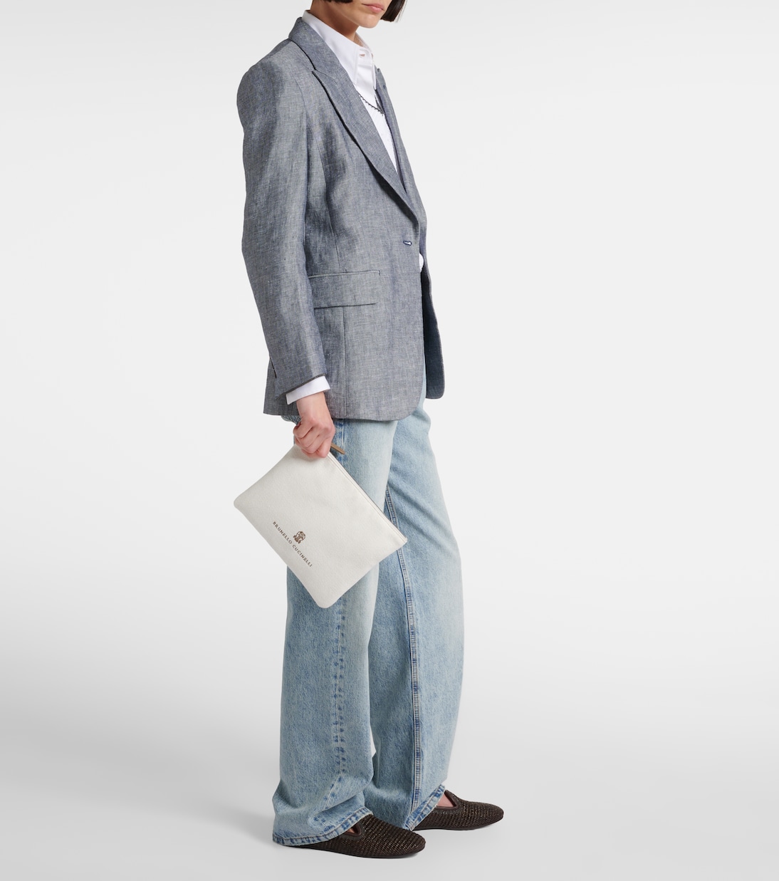 Clutch Leisure Small in canvas | Brunello Cucinelli