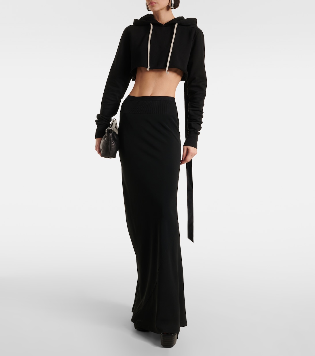 Cropped cotton hoodie | Rick Owens