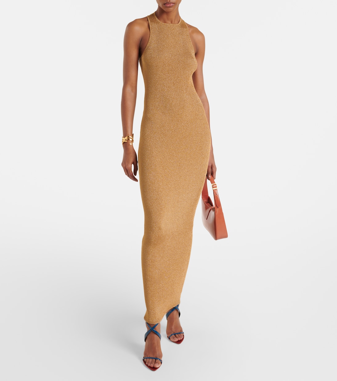 Robe longue en lamé | Saint Laurent