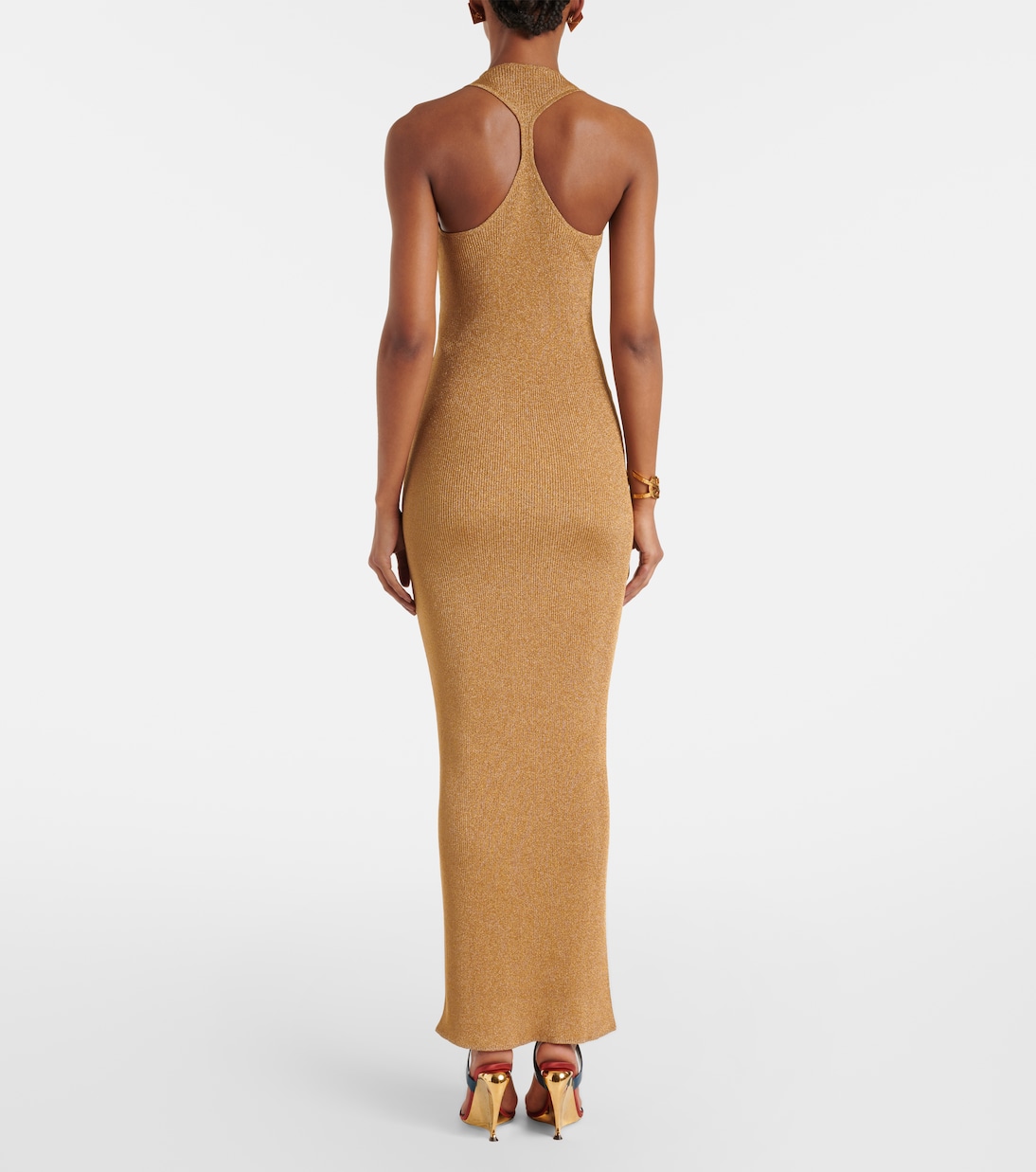 Robe longue en lamé | Saint Laurent