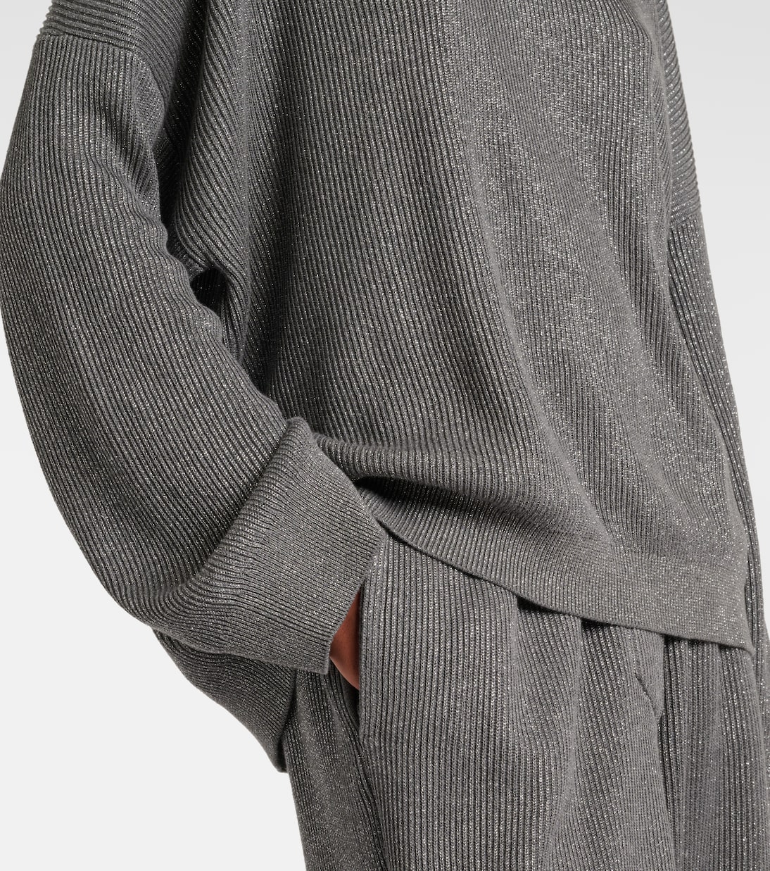 Pullover in misto cotone lamé | Brunello Cucinelli
