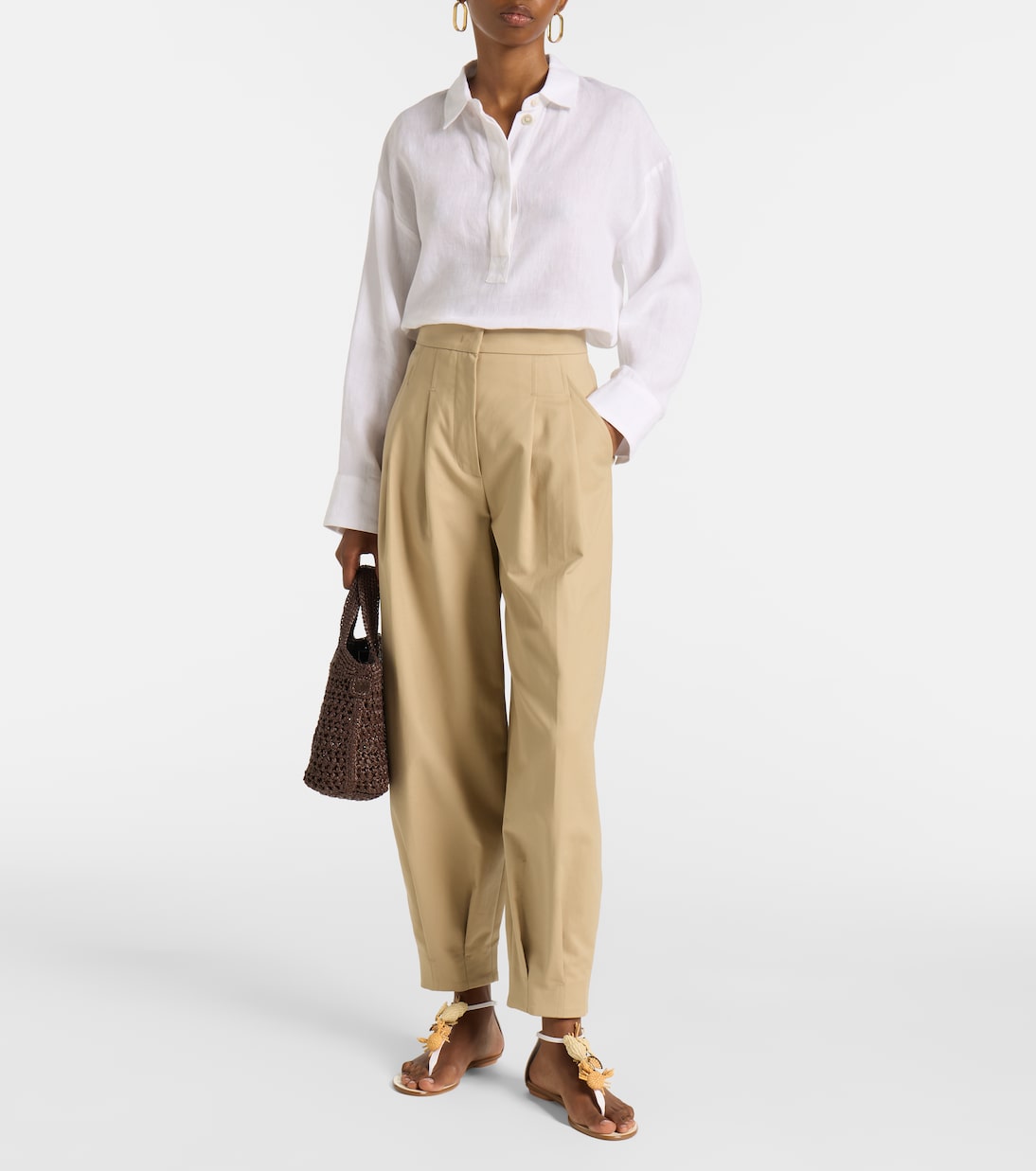 Marea raffia and leather thong sandals | Aquazzura
