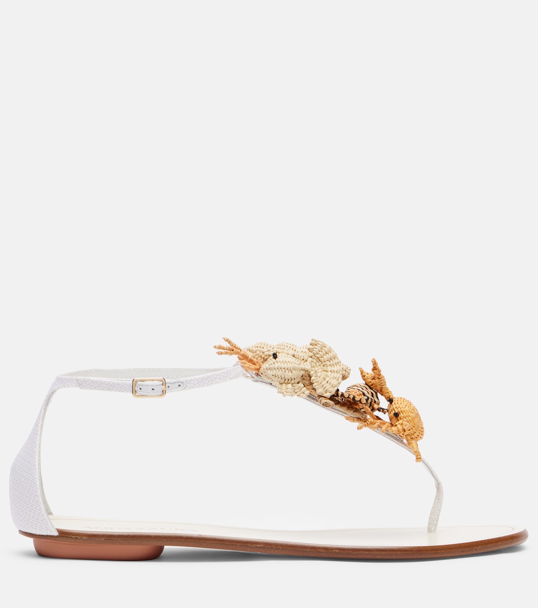 Marea raffia and leather thong sandals | Aquazzura