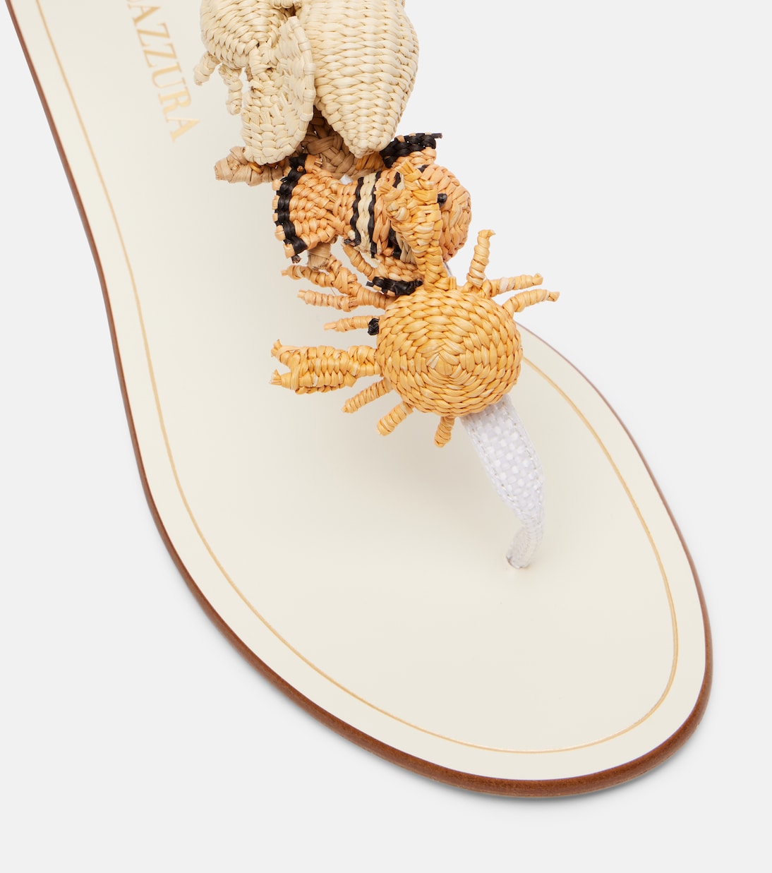 Marea raffia and leather thong sandals | Aquazzura