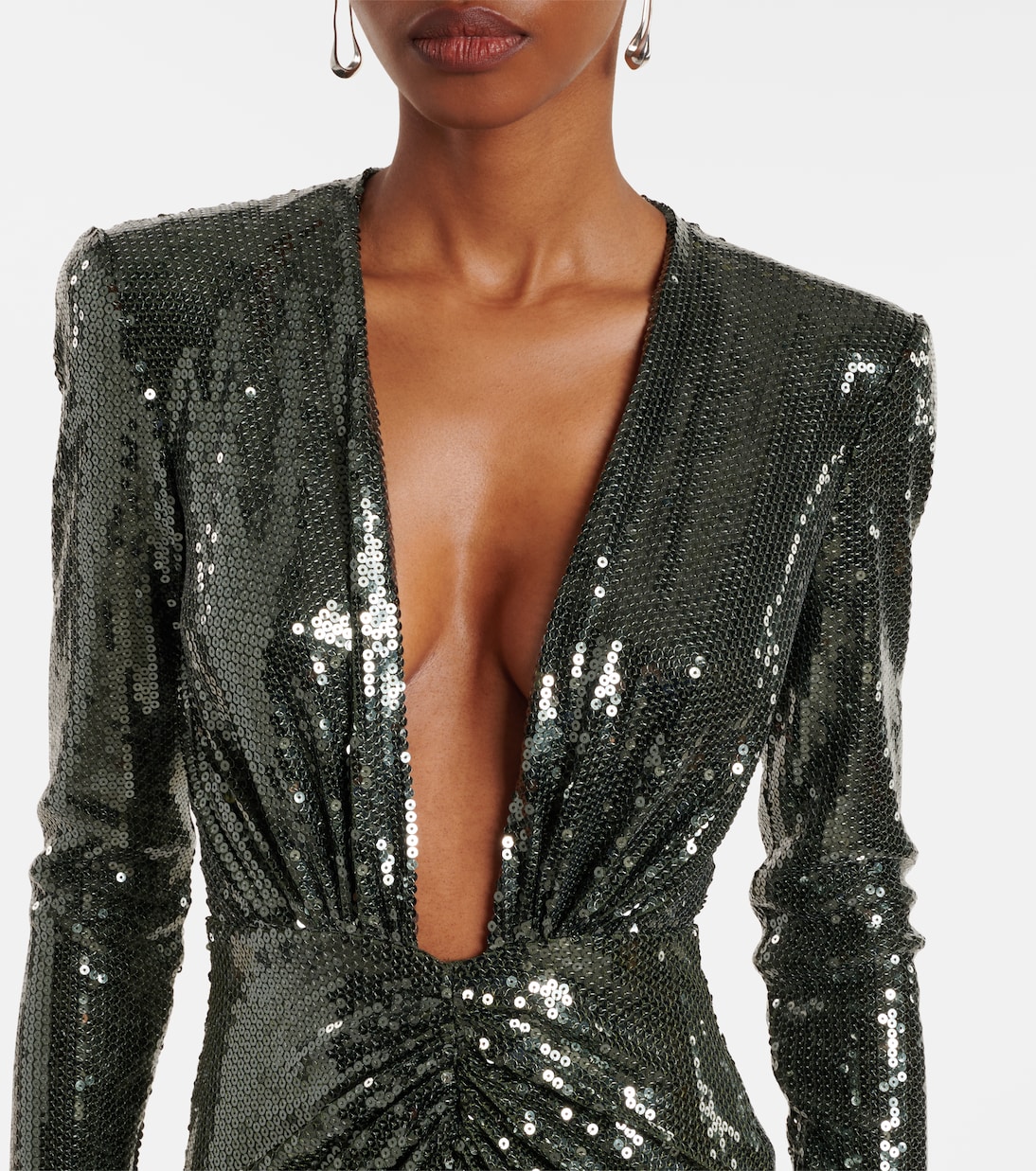 Gathered sequined gown | Alex Perry