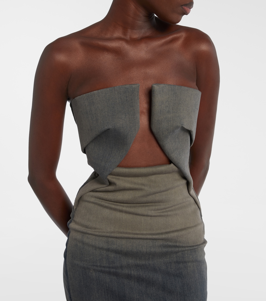 Cotton-blend denim gown | Rick Owens