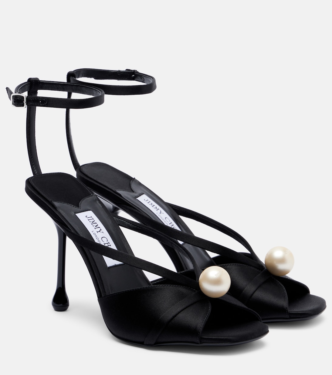 Siva 95 embellished satin sandals | Jimmy Choo