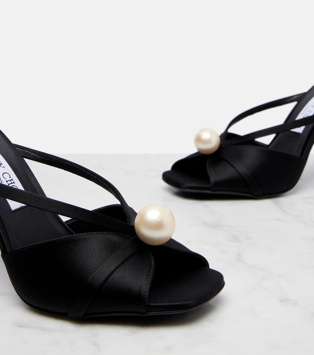 Siva 95 embellished satin sandals | Jimmy Choo