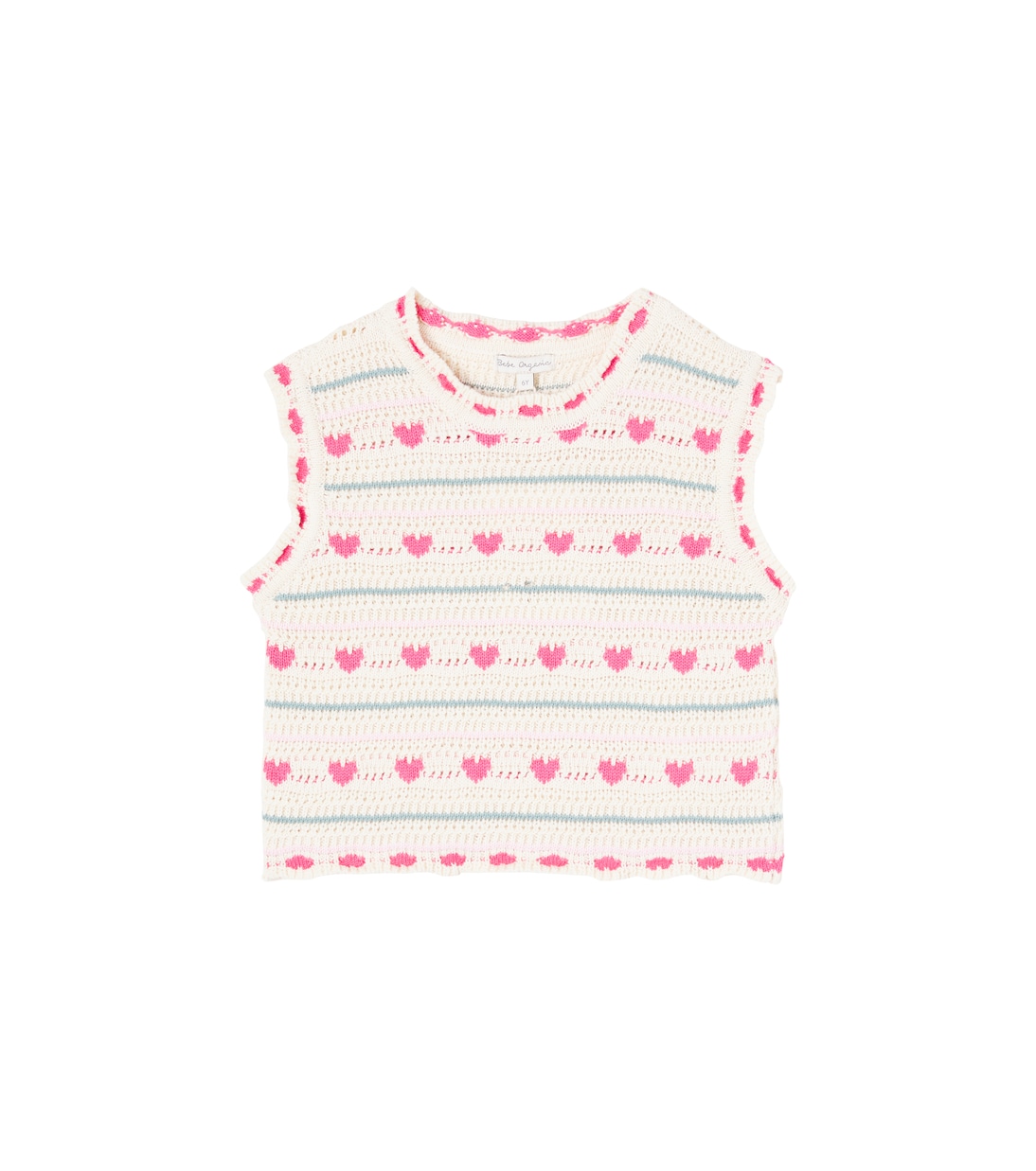 Josie crochet cotton and wool vest | Bebe Organic