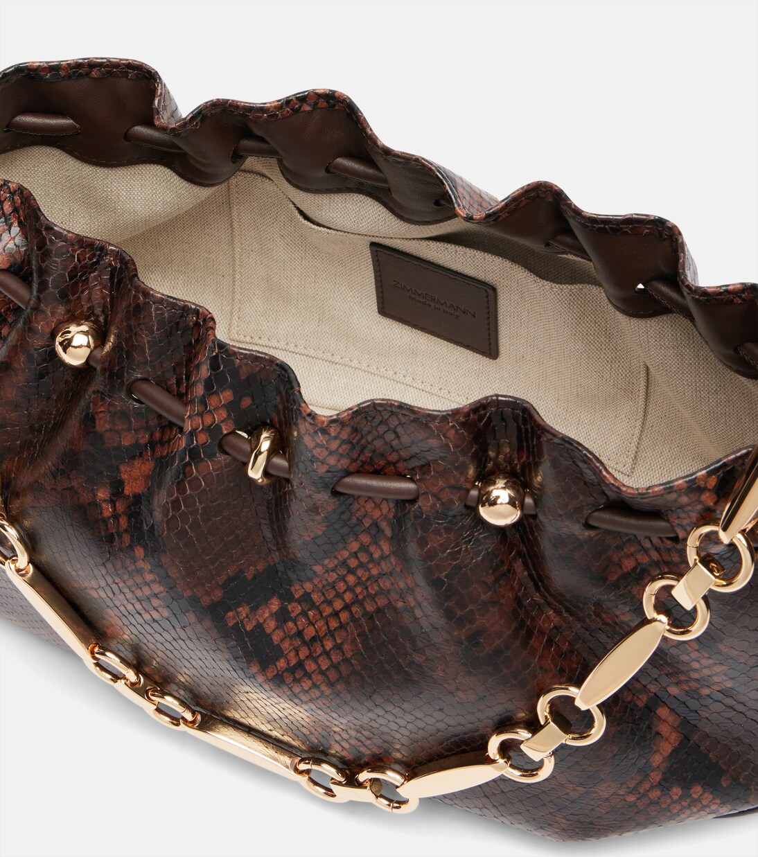 Halcyon snake-effect leather shoulder bag | Zimmermann