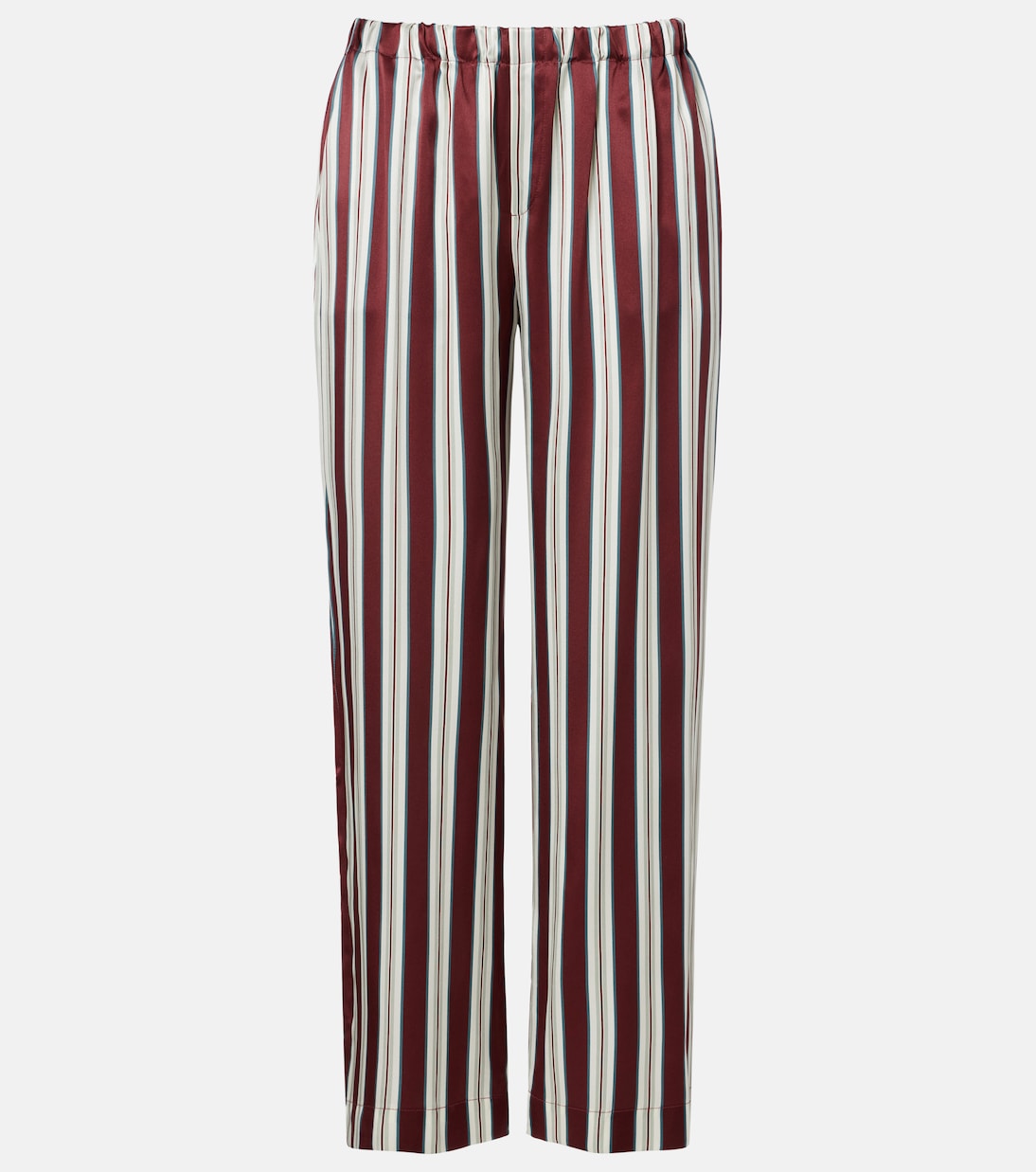 Rosa striped silk satin pajama pants | Asceno