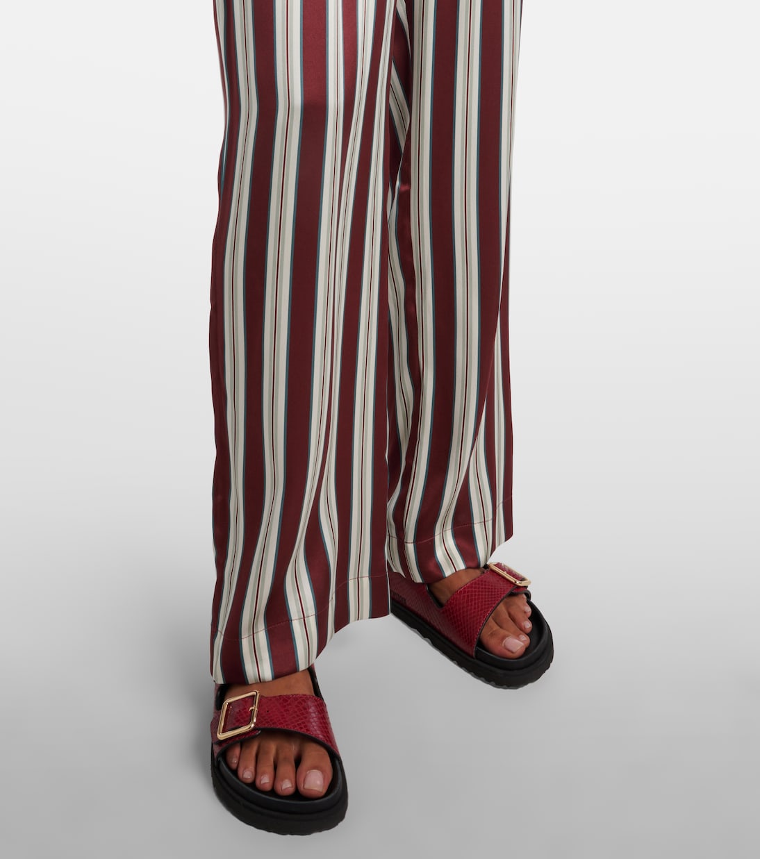 Rosa striped silk satin pajama pants | Asceno