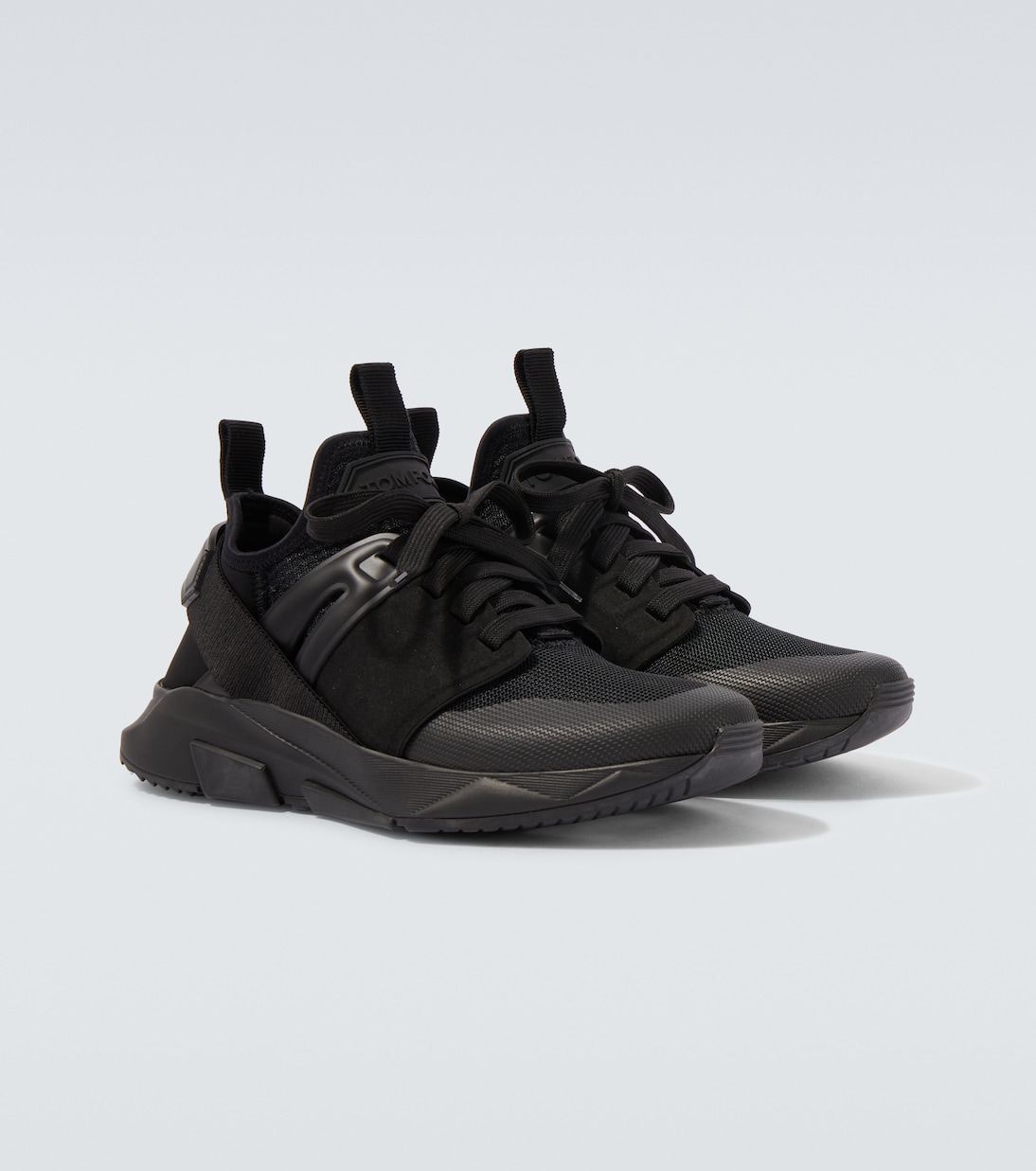 Jago leather-trimmed sneakers | Tom Ford