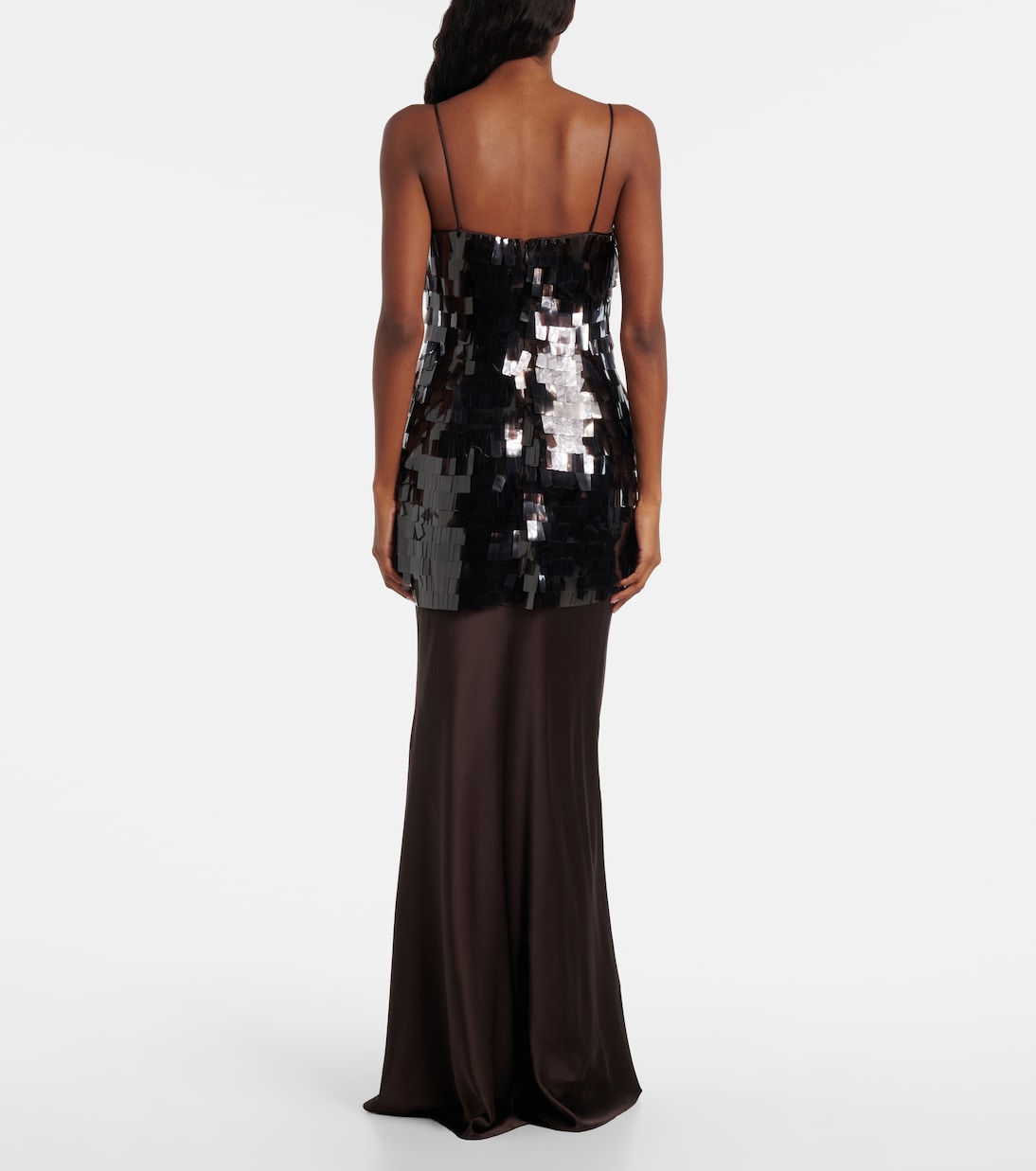 Robe Mesa aus Satin mit Pailletten | Staud