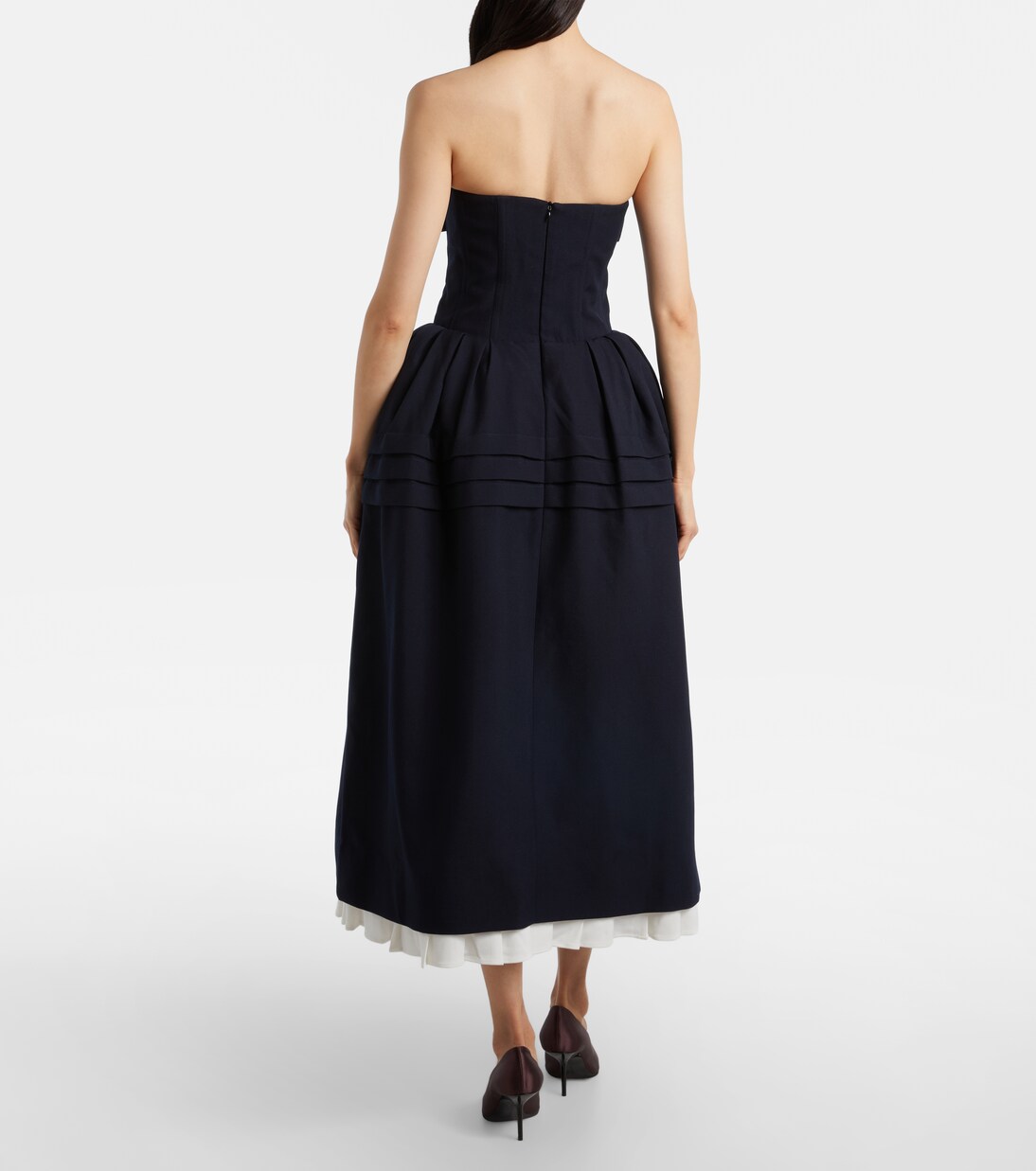 Bow-detail wool and silk midi dress  | Shushu/Tong