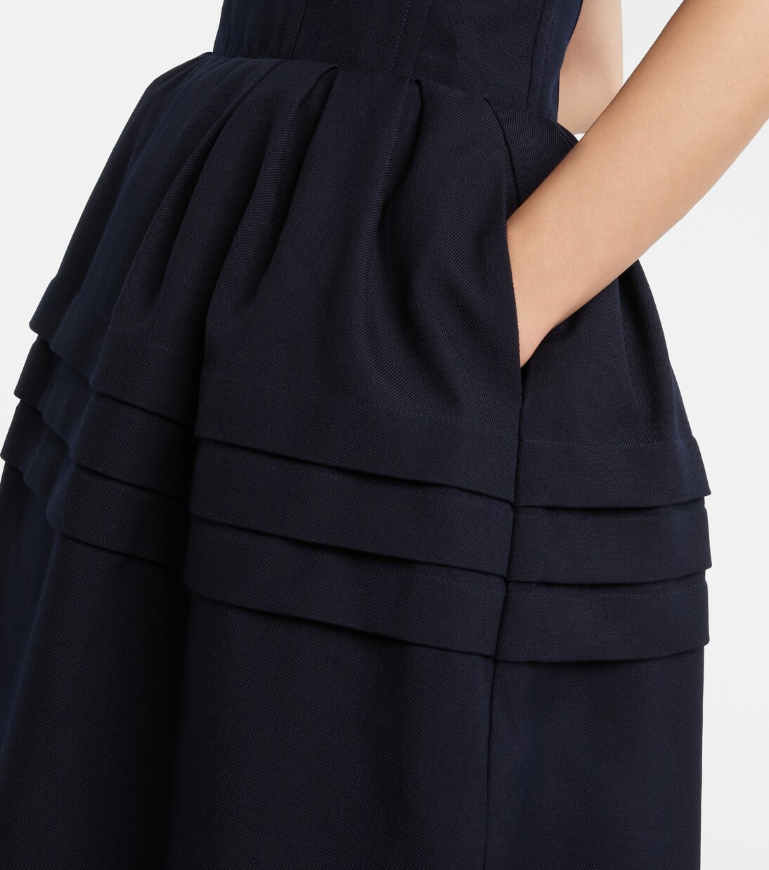 Bow-detail wool and silk midi dress  | Shushu/Tong