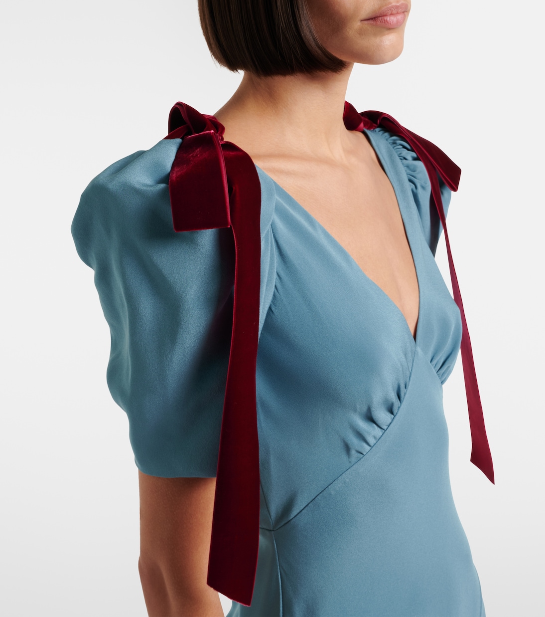 Bow-detail silk satin maxi dress | Rodarte