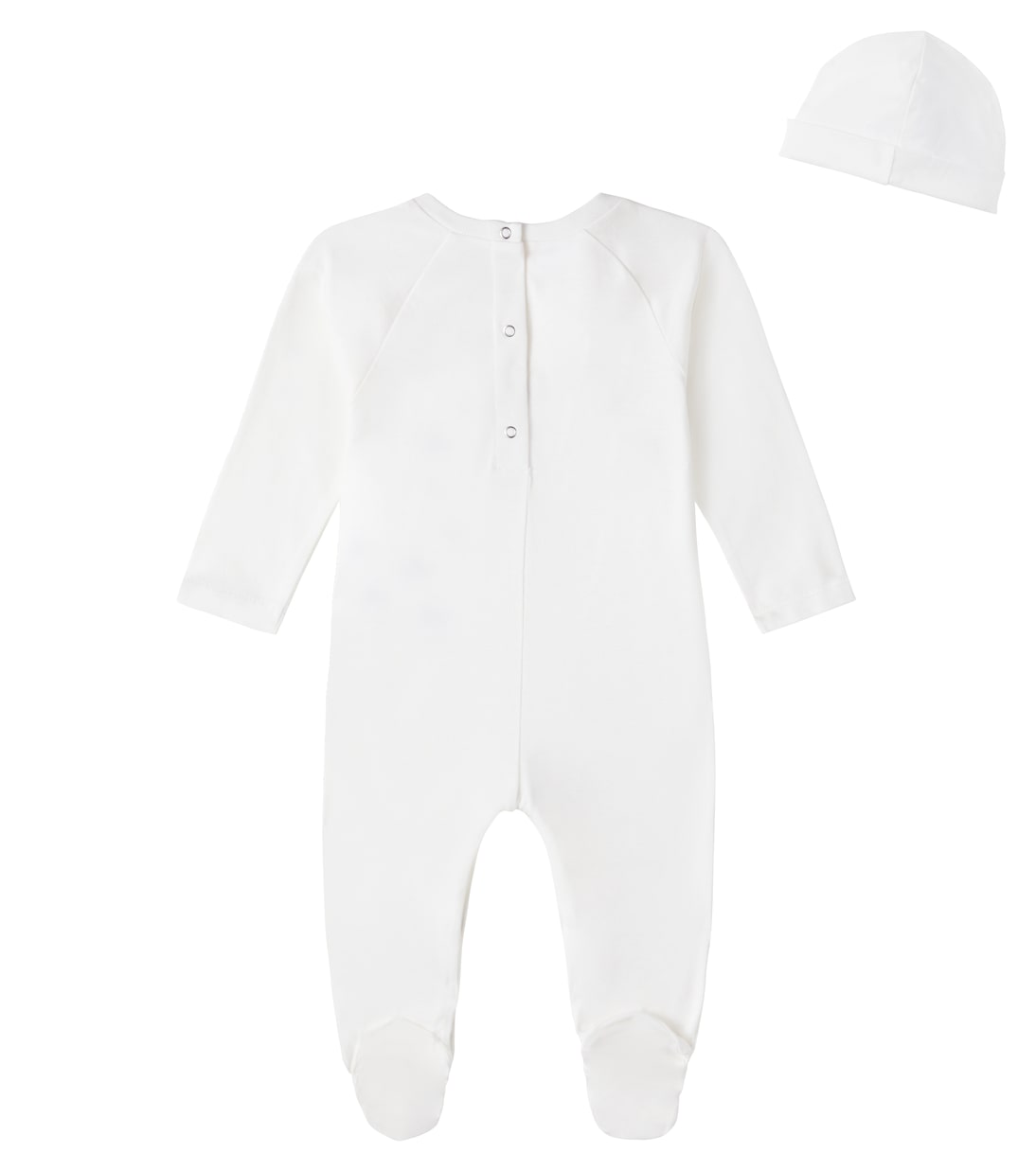 x Euan Roberts Baby cotton beanie, bib, and onesie set | Gucci Kids