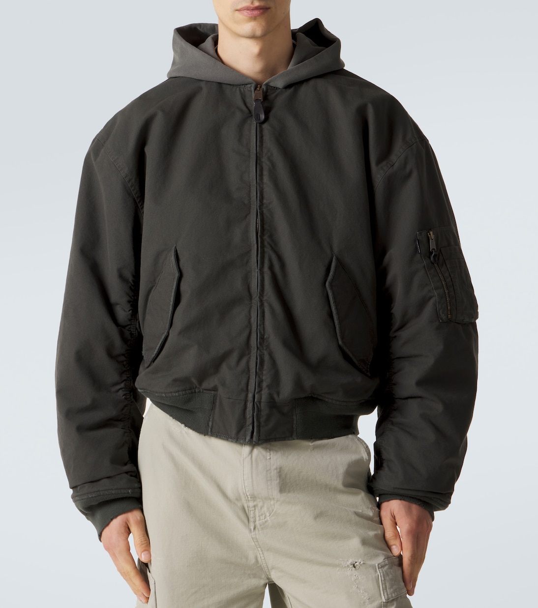 Cotton-blend hooded bomber jacket | Balenciaga