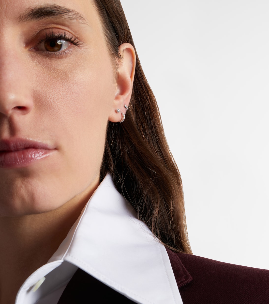 18kt white gold (750/1000) single earring with diamonds | Maria Tash