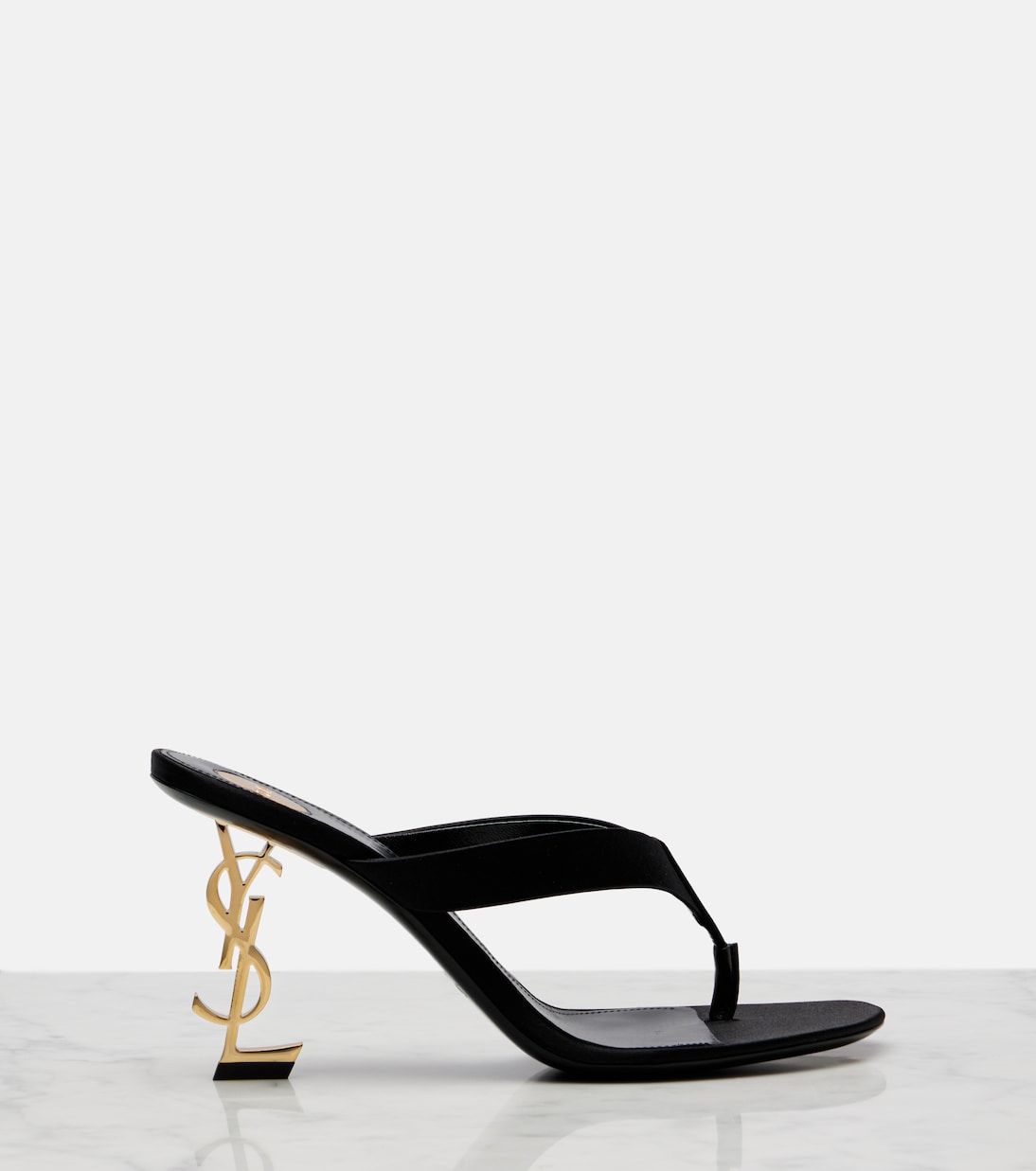 Mules Opyum 85 en crêpe de satin | Saint Laurent