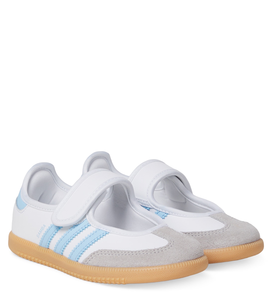 Samba suede-trimmed Mary Jane flats | Adidas Originals Kids