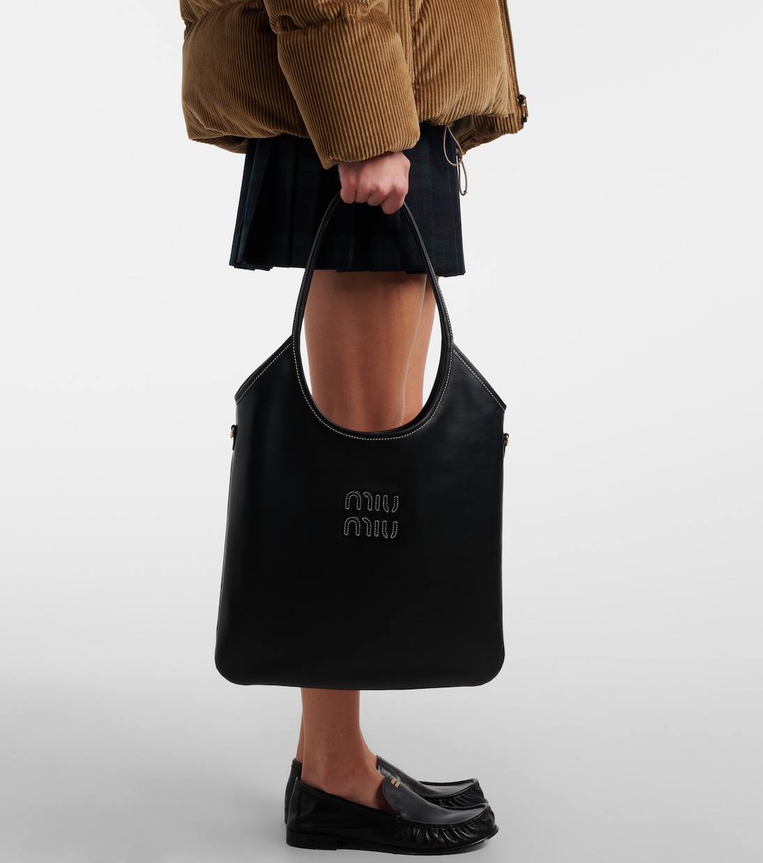 Ivy logo leather shoulder bag | Miu Miu