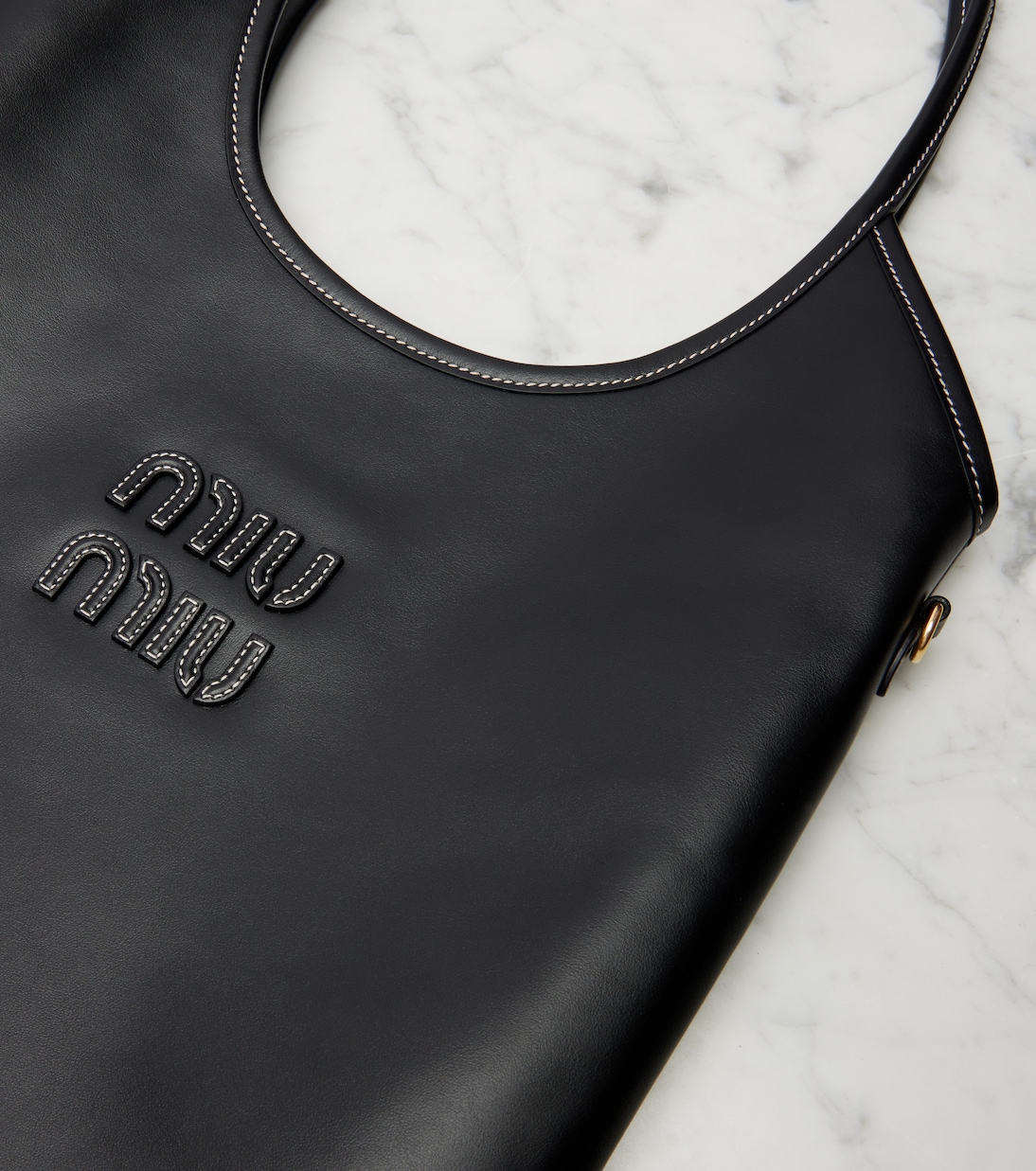 Ivy logo leather shoulder bag | Miu Miu