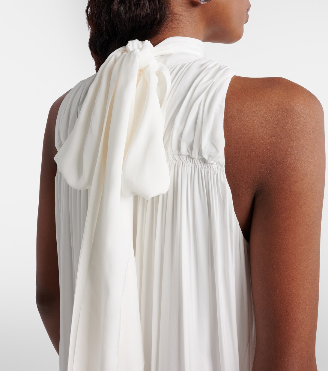 Bridal tie-neck draped minidress | Rotate