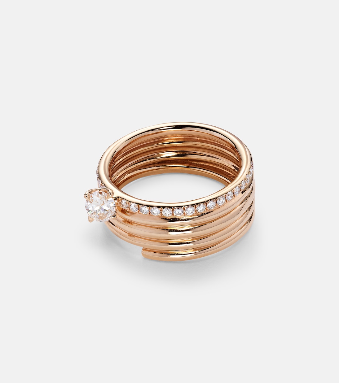 Anello in oro rosa 18kt REPOSSI con dettagli diamantati per uno stile giovane e raffinato