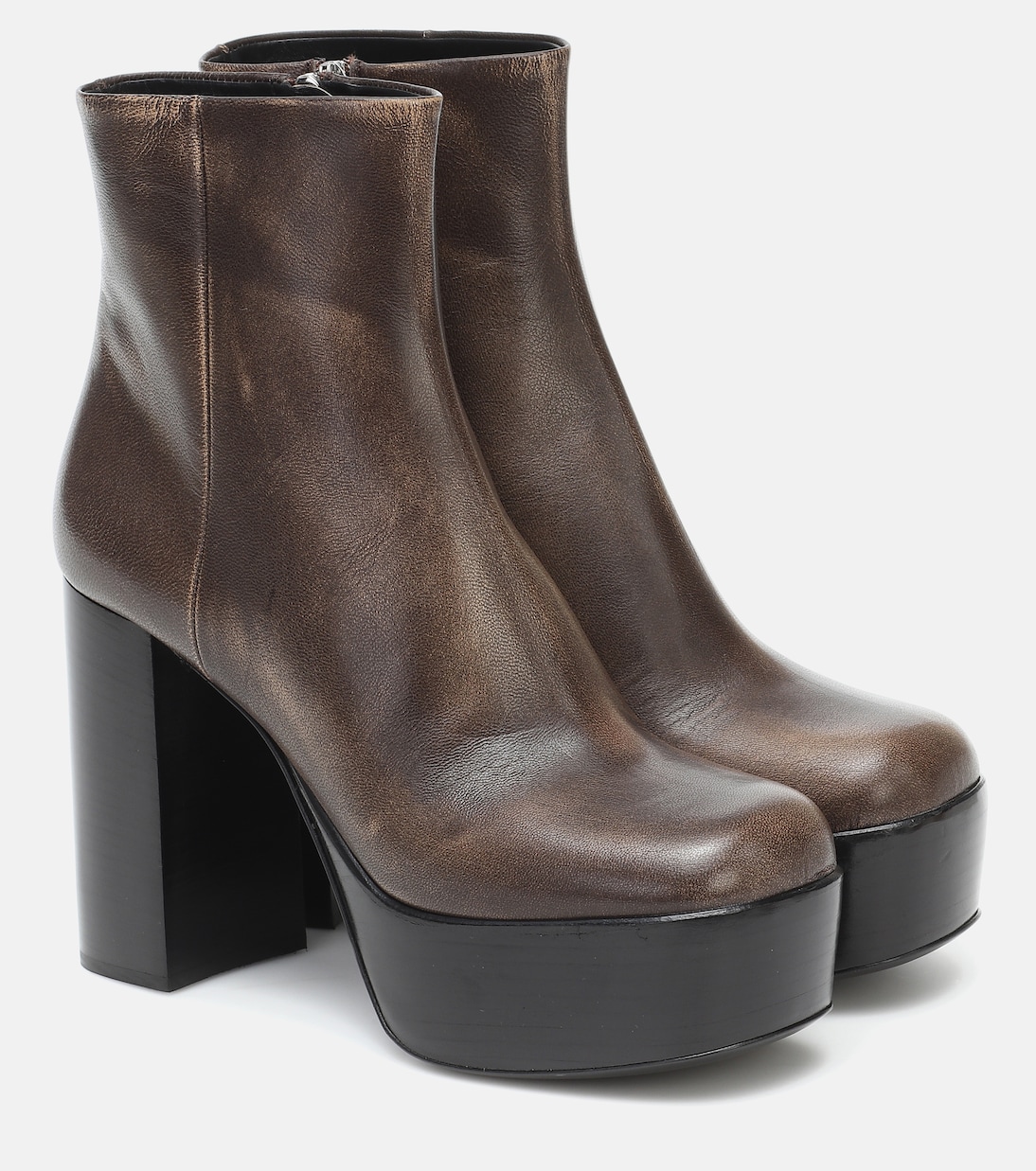Platform 110 leather ankle boots | Miu Miu