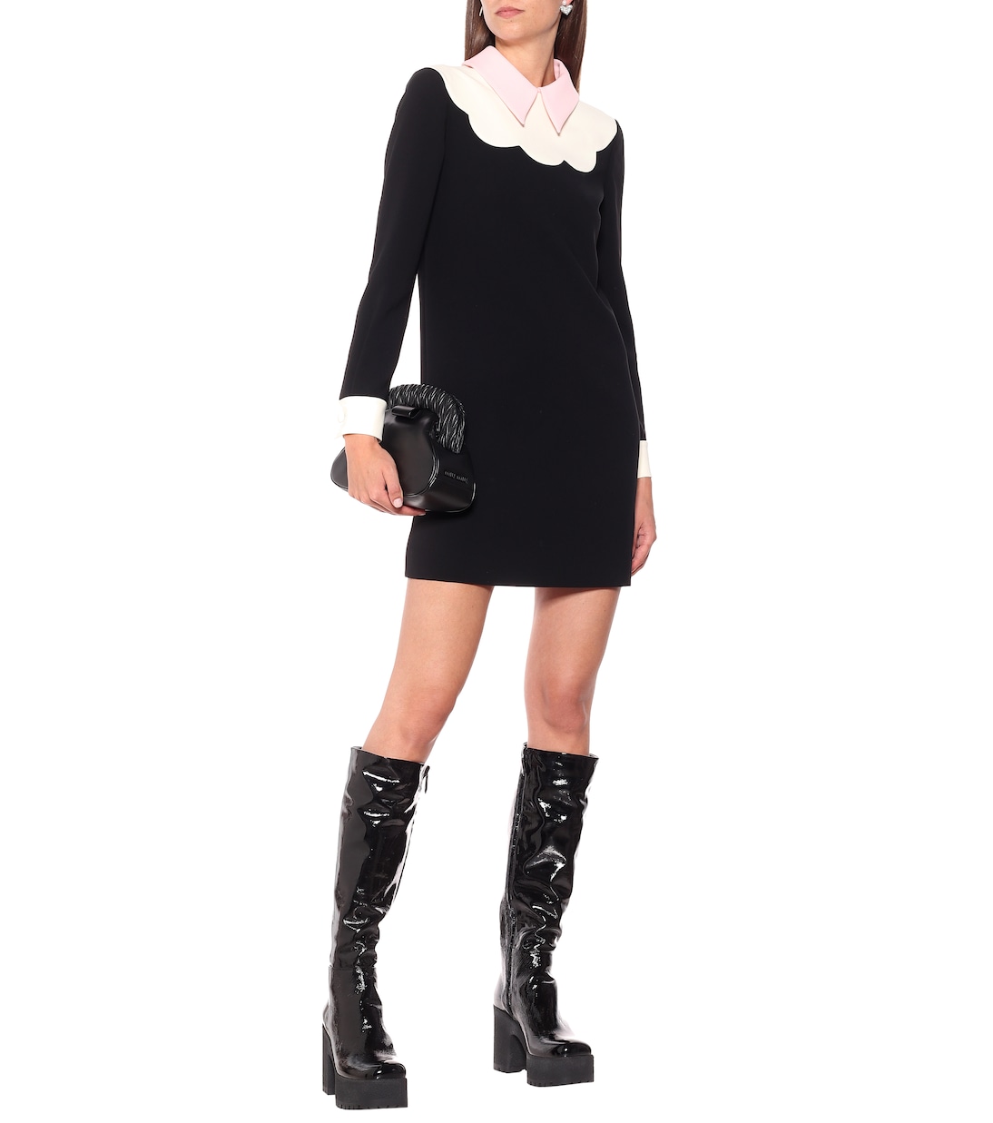 Leather platform knee-high boots | Miu Miu