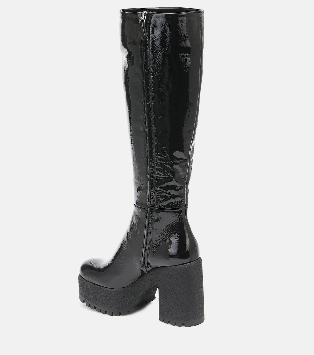 Leather platform knee-high boots | Miu Miu