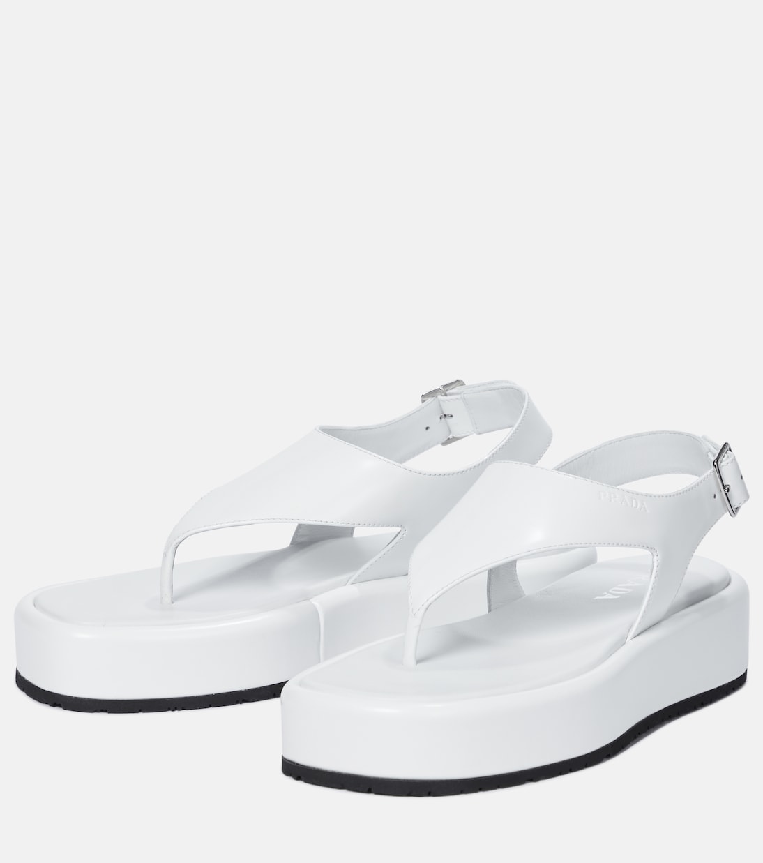 Sandales à plateforme en cuir | Prada