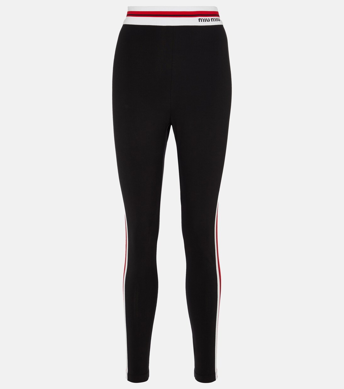 Leggings in cotone stretch | Miu Miu