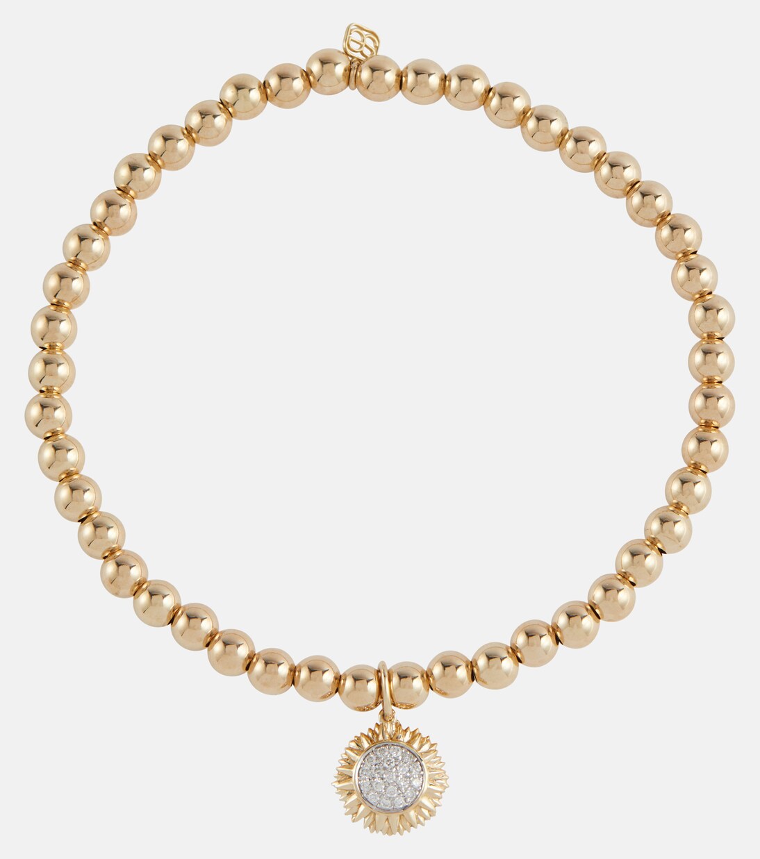 Bracciale in oro giallo 14kt con diamanti a tema girasole - Design moderno per giovani