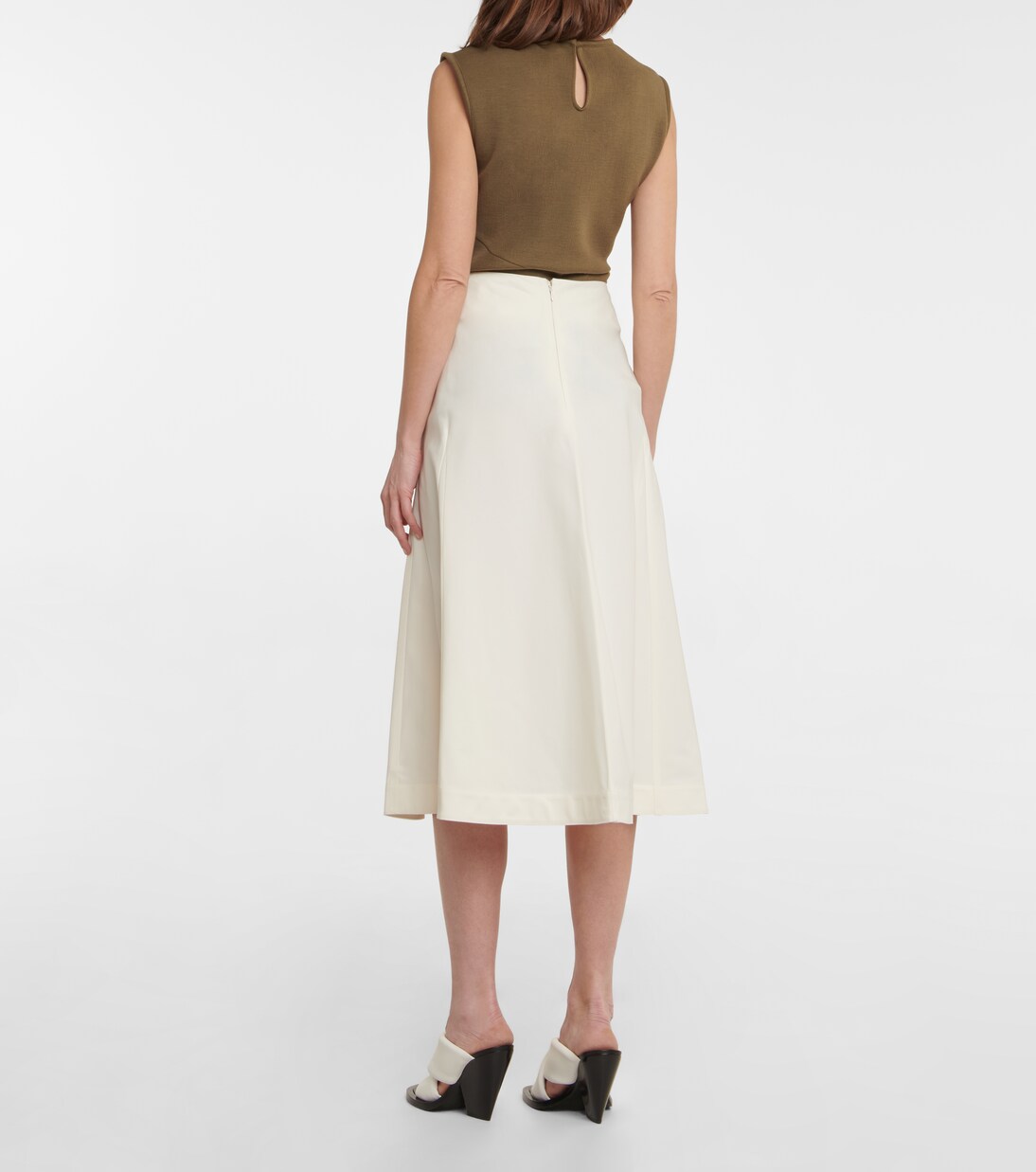 Falda midi en sarga de algodón | Jil Sander