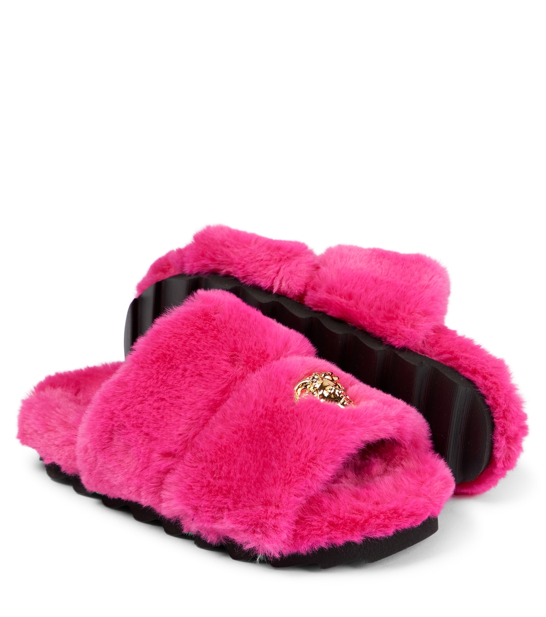 Medusa faux fur slides | Versace Kids
